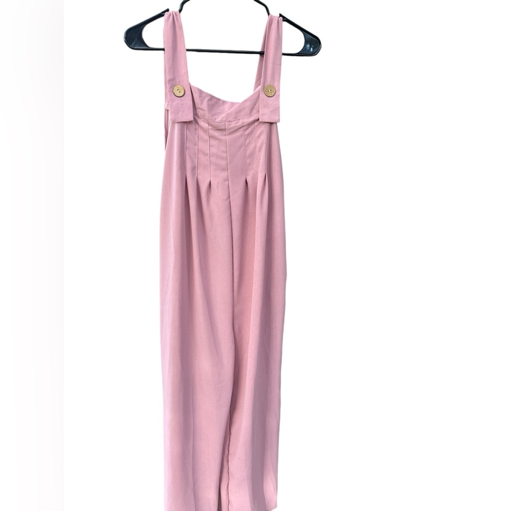 Pale pink wide leg jumpsuit